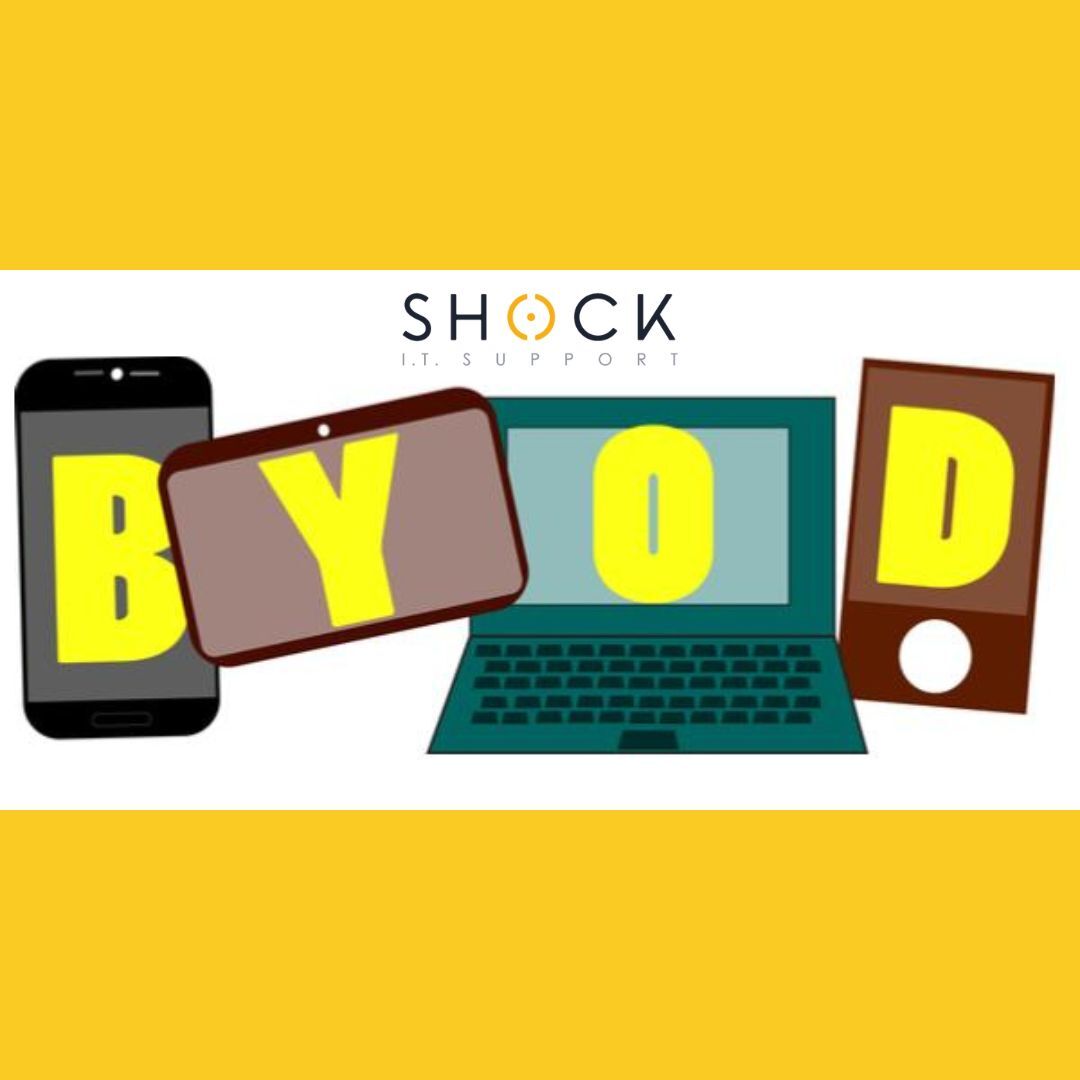 Bring Your Own Device (BYOD) policies can boost employee productivity but can also introduce security risks. 

Our management services ensure that your BYOD program is secure and compliant.

#BYOD #CybersecurityTips #ShockITSupport #ShockIT #ITsupport #cybersecurity #managedIT