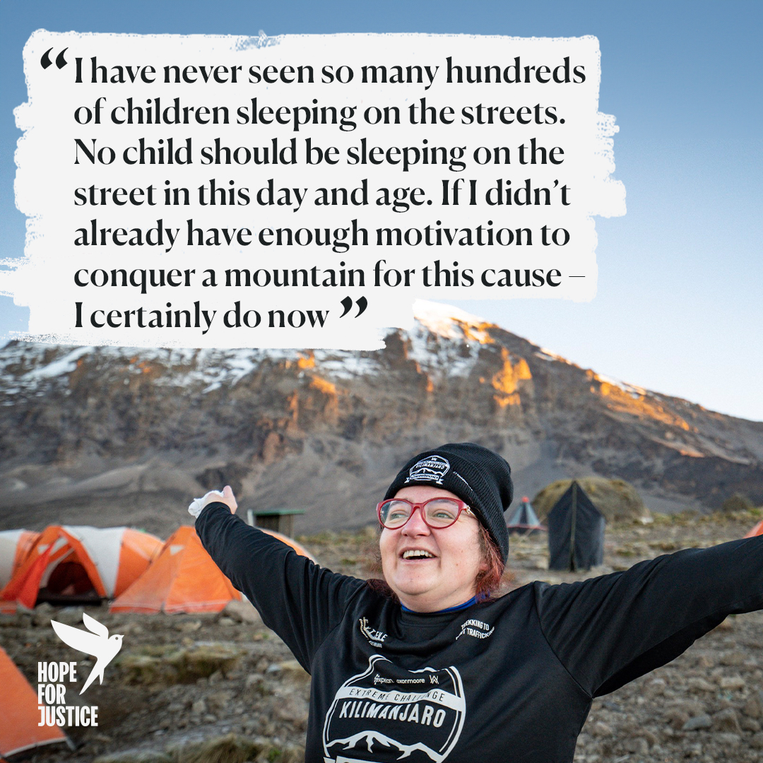 Sheralyn Pattison is a former Hope for Justice employee who continues to fundraise to support our work. She climbed Mount Kilimanjaro 5 years ago to fundraise for freedom. We are highlighting her experiences as part of our Urgent Appeal to raise money for trafficked children