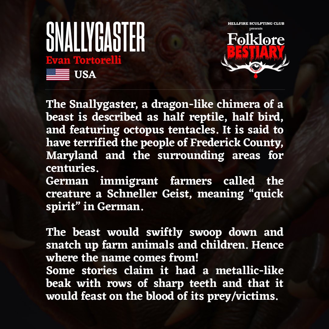 The Snallygaster! 👁️🦅🐉 My contribution to the @HellSculptClub Folklore Bestiary series! - So much fun to work and share a space with this roster of talented artists!