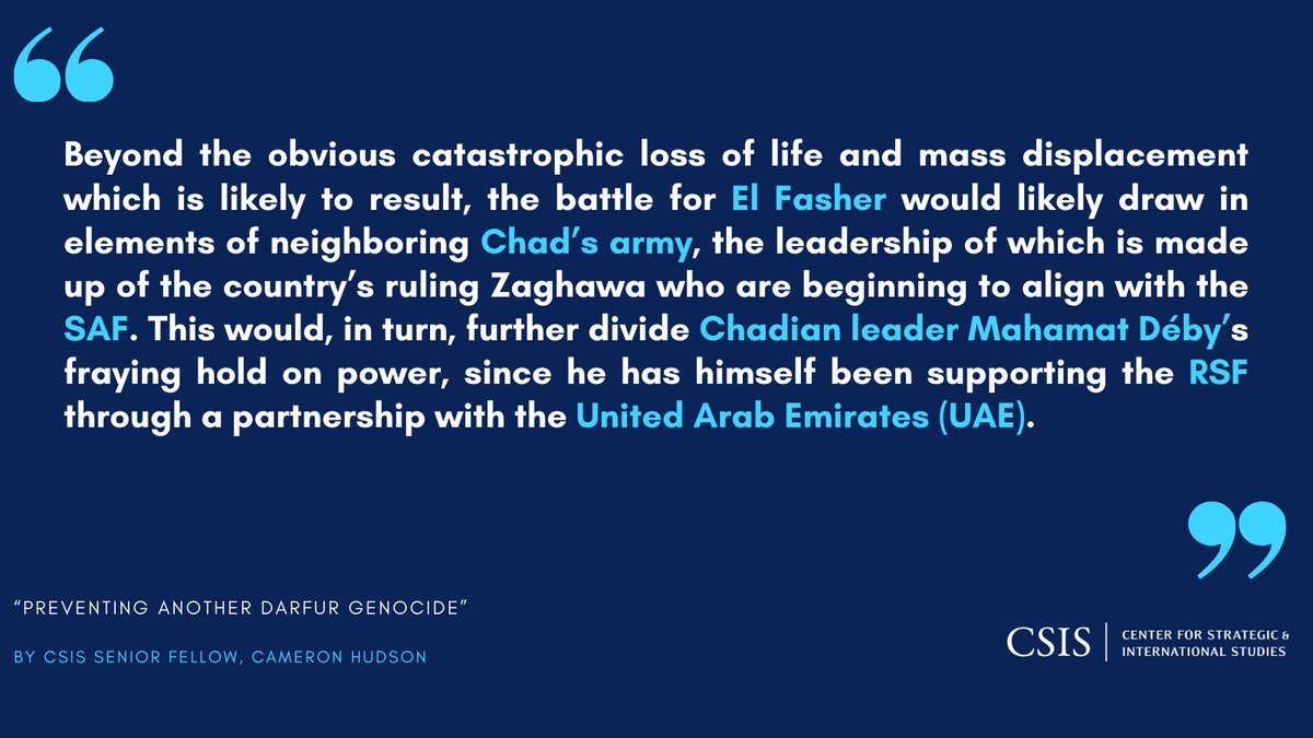 New Commentary from @CSIS Senior Fellow, Cameron Hudson on 'Preventing Another Darfur Genocide' Read the full commentary here: bit.ly/3JA36XJ