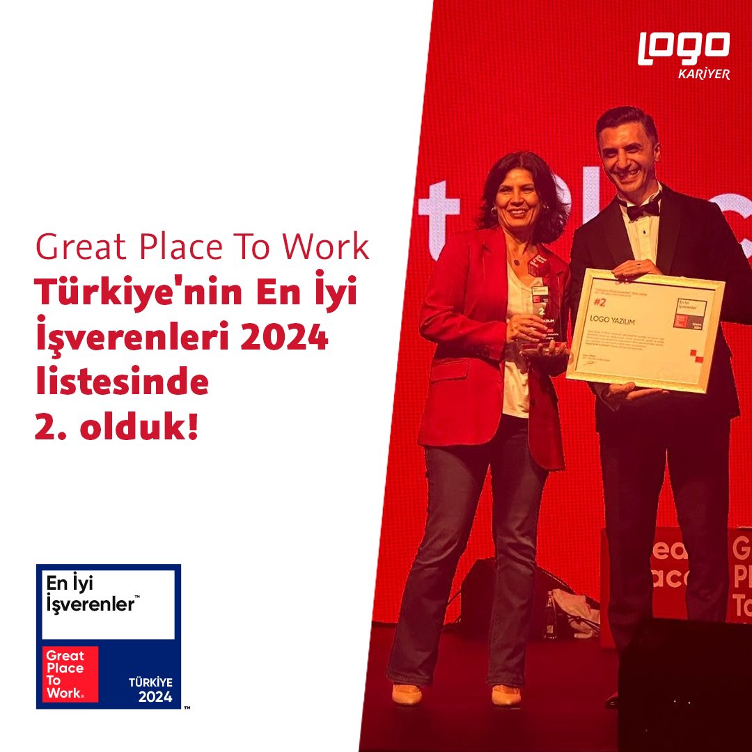 Great Place to Work Türkiye'nin En İyi İşverenleri 2024 listesinde kendi kategorimizde 2. olduk!

#LogoYazılım #GreatPlacetoWork
