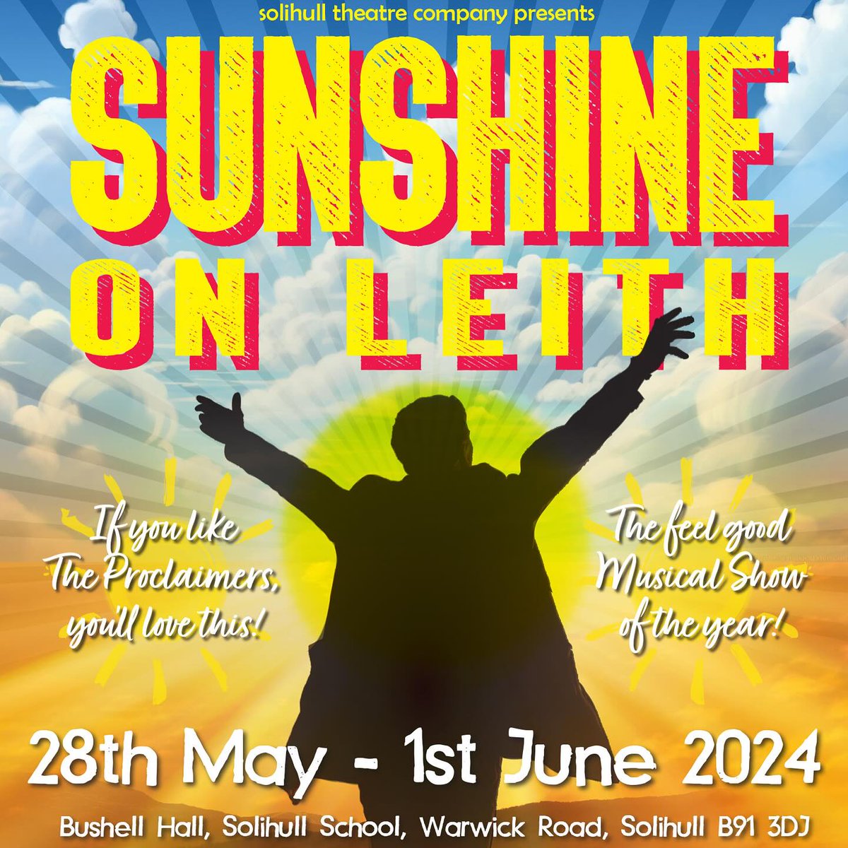 Solihull Theatre Company brings 'Sunshine on Leith' to Solihull School's Bushell Hall from 28 May to 1 June. 🎵☀️#BrumHour A jubilant, heartfelt musical featuring the music of The Proclaimers. Book now at thecoretheatresolihull.co.uk/whats-on/all-s…