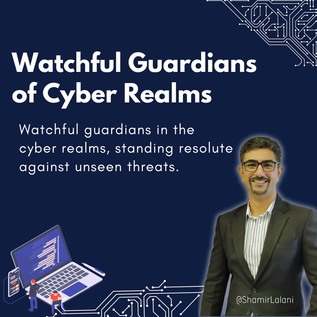 We are the watchful guardians in the vast cyber realms, standing resolute against every unseen threat. Let's safeguard the digital frontiers together.
#CyberSecurity #StayVigilant #digitalsecurity #cyberprotection #onlinethreats #securityguardians #secure #protectyourdata