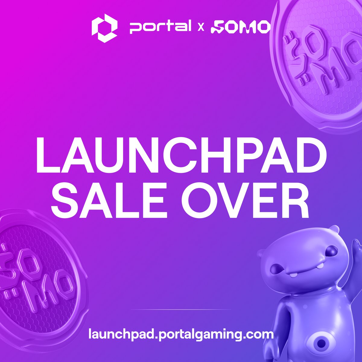 The Launchpad Sale is now over! Congratulations to all $PORTAL stakers who entered the @playsomo Universe through the Launchpad. $SOMO is the first of many projects launching via Portal. Staking $PORTAL is your gateway into the best of gaming… and your key to future rewards.