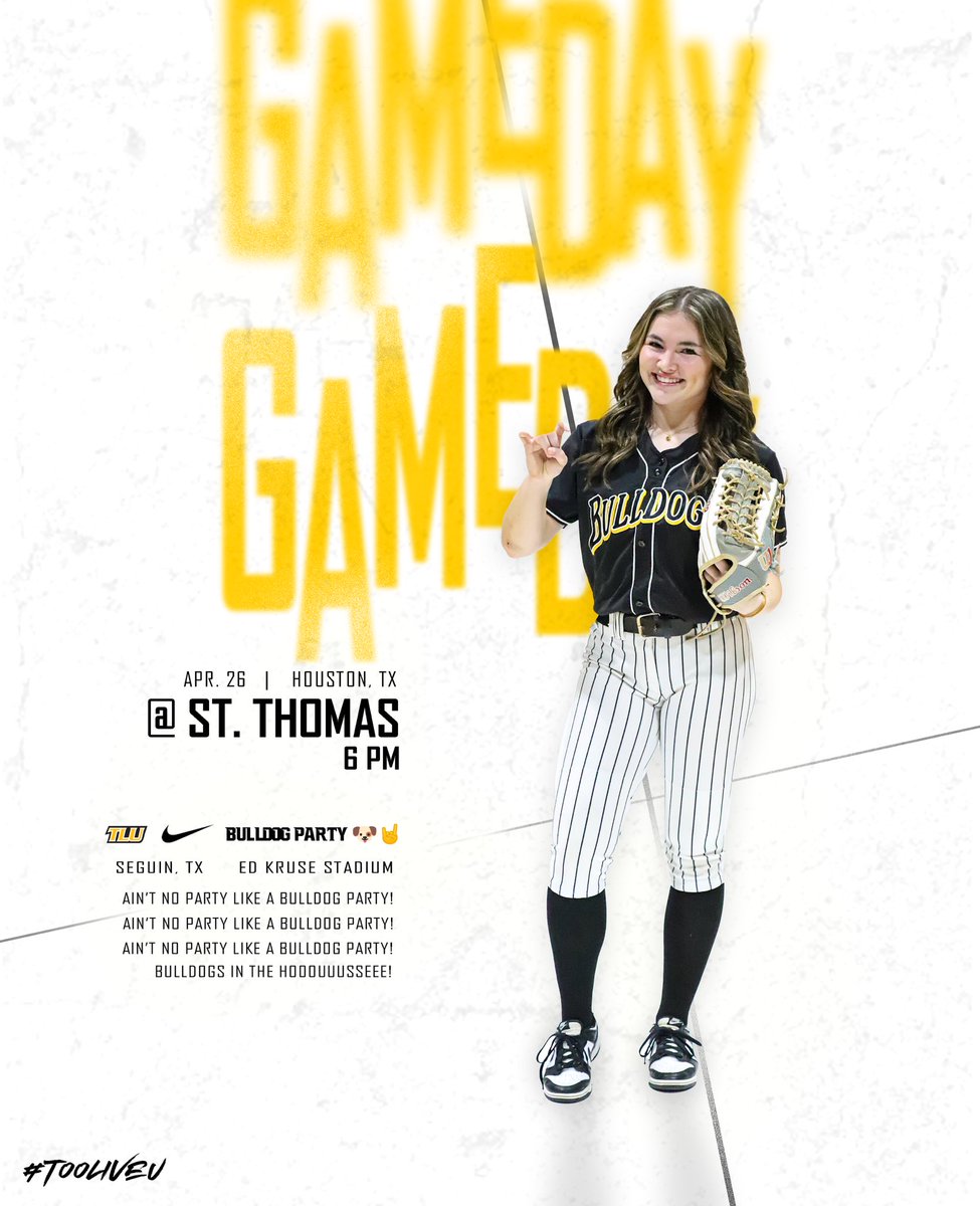 Business trip 🚌 🧳 🆚: St. Thomas ⏰: 6 PM 🏟️: West University Softball Association Fields 📍: Houston, Texas 💻: rb.gy/w1iz9b 📊: rb.gy/ib9yms #TooLiveU | #PupsUp