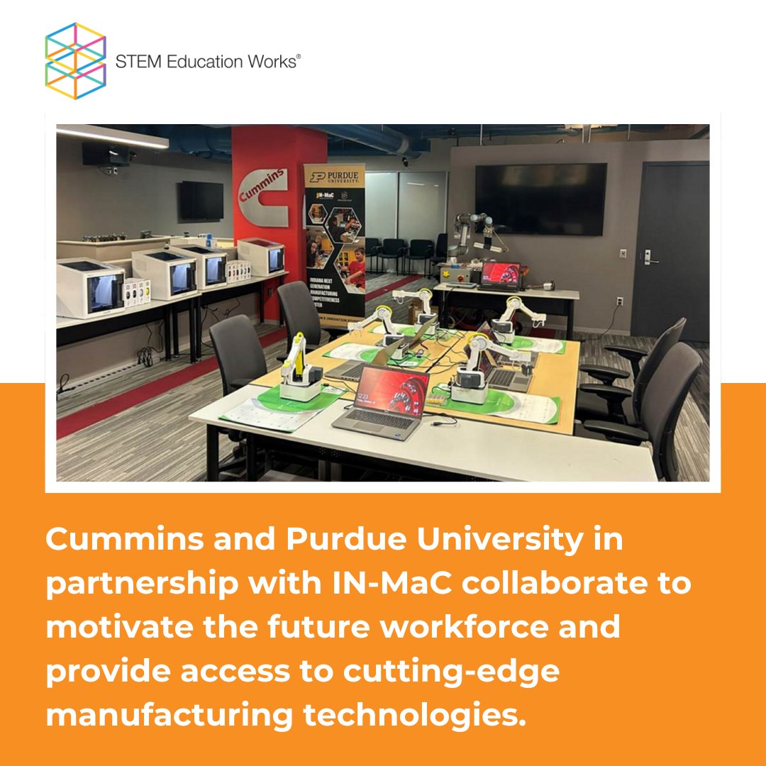 The @Cummins Design and Innovation Studio launched, providing a high-tech space for students to explore STEM skills. 

We're proud to partner with @PurdueINMaC on this amazing studio! 

Read more here - bit.ly/3UfW9jl
 
#STEM #Innovation #MakeTimeForSTEM