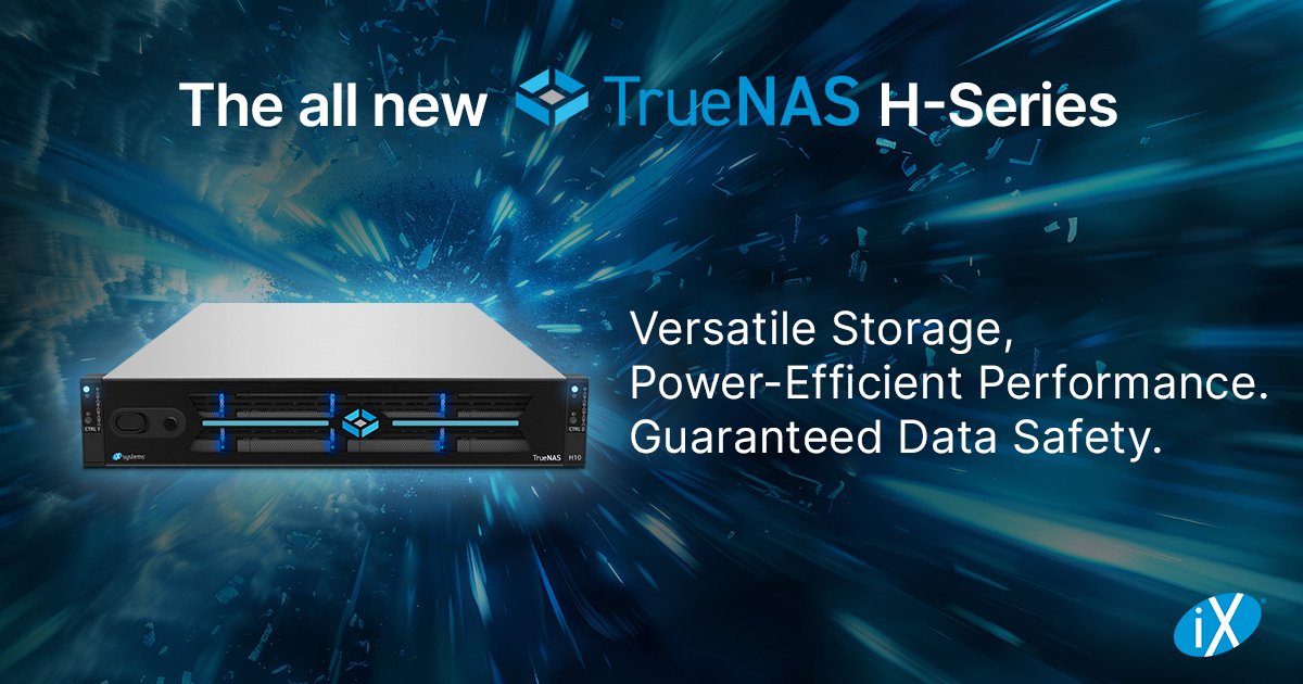 We’re welcoming a new system to the family. The TrueNAS H-Series is here! Experience versatility and top-notch performance at entry-level prices. All in a compact, powerful package. Dive into the details here: bit.ly/4dhRRB1