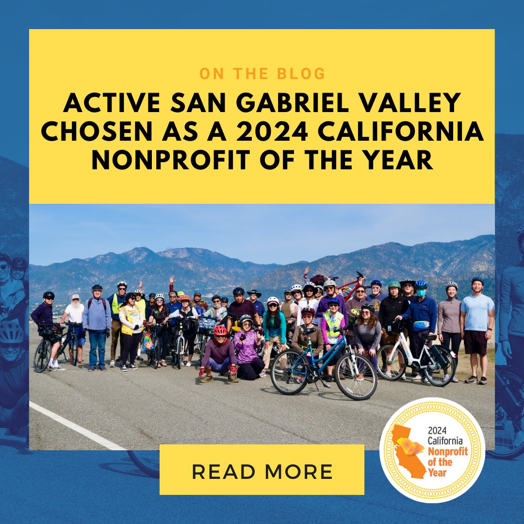 We're honored to share that ActiveSGV has been named the 2024 California Nonprofit of the Year by @AsmMikeFong. We're proud of the hard work of our team members, volunteers, and supporters, and we are thankful for the recognition! Read more: bit.ly/44j8bx7
