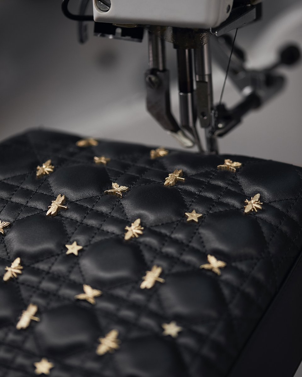 Glance closer into the #DiorSavoirFaire of #DiorFall24's standout #LadyDior and admire the precision in the quilting and charms, which perfectly match the hand-stitched assembly of twinkling stars, bees, butterflies, and dragonflies noted in the video coming up next.