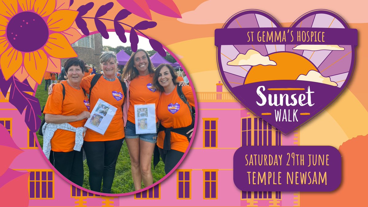 Let’s turn Temple Newsam purple & orange at our Sunset Walk 💜🧡 Not only will it be a chance to celebrate with live music & street food, it will also give you time to remember loved ones. 📅 Join us on Saturday 29 June for a truly memorable experience: events.st-gemma.co.uk/events/sunset-…
