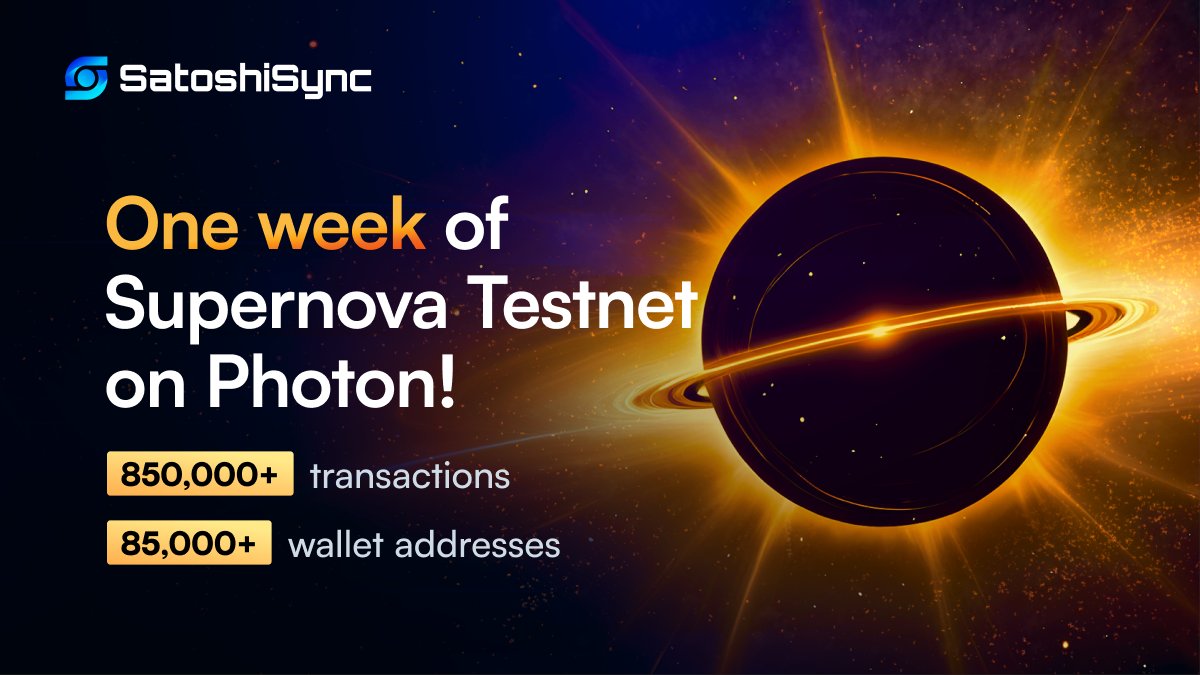 Just one week since the Supernova Testnet launch on @Photon_Labs, and we've already smashed through two major milestones: 🔸 850,000+ transactions 🔸 85,000+ wallets If you haven't joined our incentivized testnet yet, you should do it today 🪂 photonchain.io/airdrop/