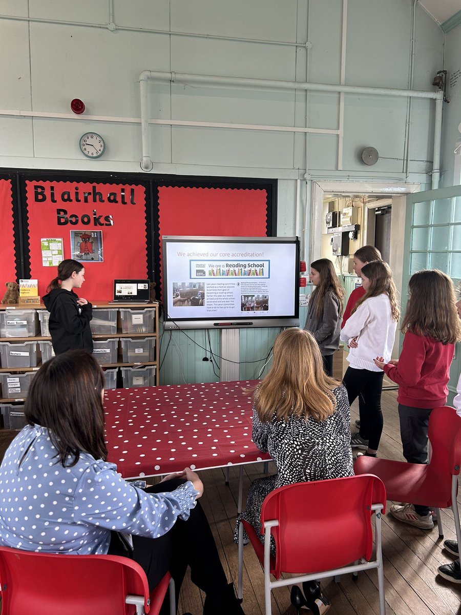 Today P1/2/3 enjoyed a new story in the library and the Blairhall Books committee made a presentation to show off our reading schools journey so far. Thank you to Shirley-Ann Somerville and Better World Books for the new books! #readingschool#partnership