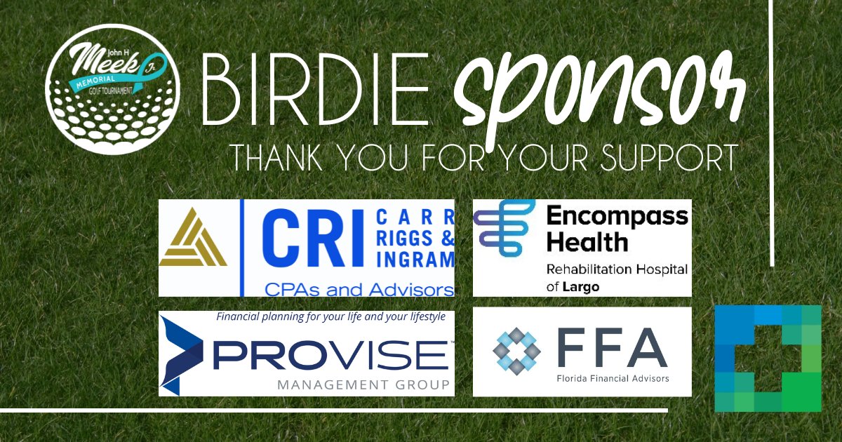 Thank you to these Birdie Sponsors who will be joining us on May 20th during our annual golf tournament! We look forward to an exciting day at Innisbrook's Copperhead Course as we hole out for health 🏌🏼‍♂️