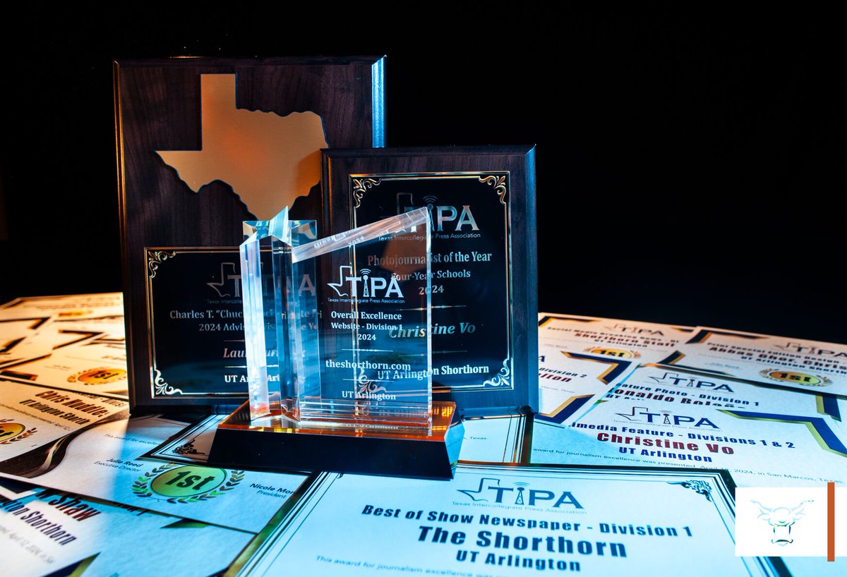 After competing in the Texas Intercollegiate Press Association convention earlier this month, several Shorthorn staffers brought home over 50 awards from live contests and previously published works. 🏆
(🖋️: @marierenea_)
(📸: <a href="/RonaldoBolanos_/">Ronaldo Bolaños</a>)
ow.ly/8Sza50RoAo1
