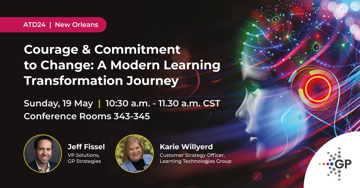 Will you be at the upcoming ATD conference in New Orleans, May 19th? 
Join Jeff Fissel and Karie Willyerd to explore how courage and innovation can transform learning strategies and drive growth.
#ATD24 #LearningTransformation #PersonalizedLearning #GenerativeAI