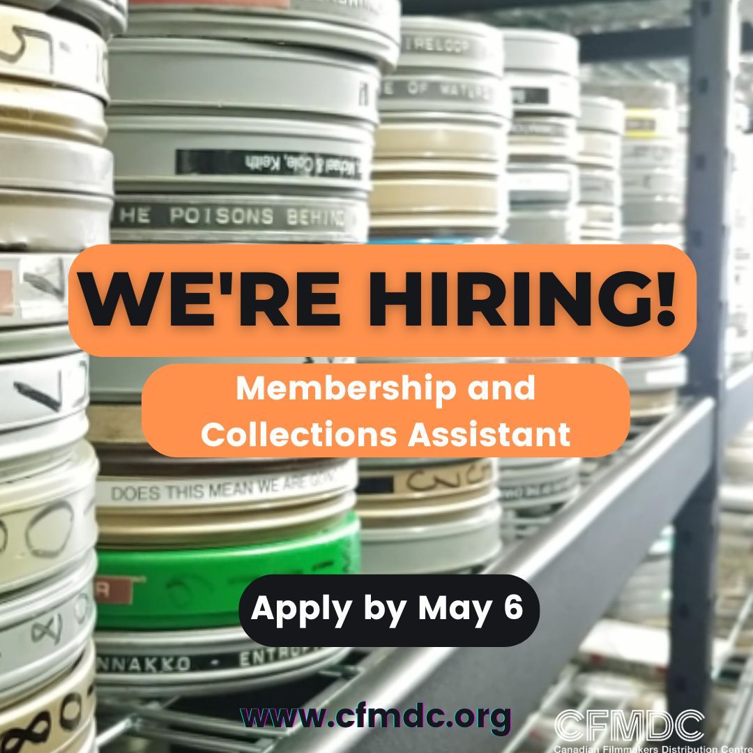 We're  Hiring! CFMDC is looking for a Membership and Collections Assistant. The Membership and Collections Assistant will play a crucial role in supporting the membership and collections activities at CFMDC. more here: buff.ly/3Qmkdjv