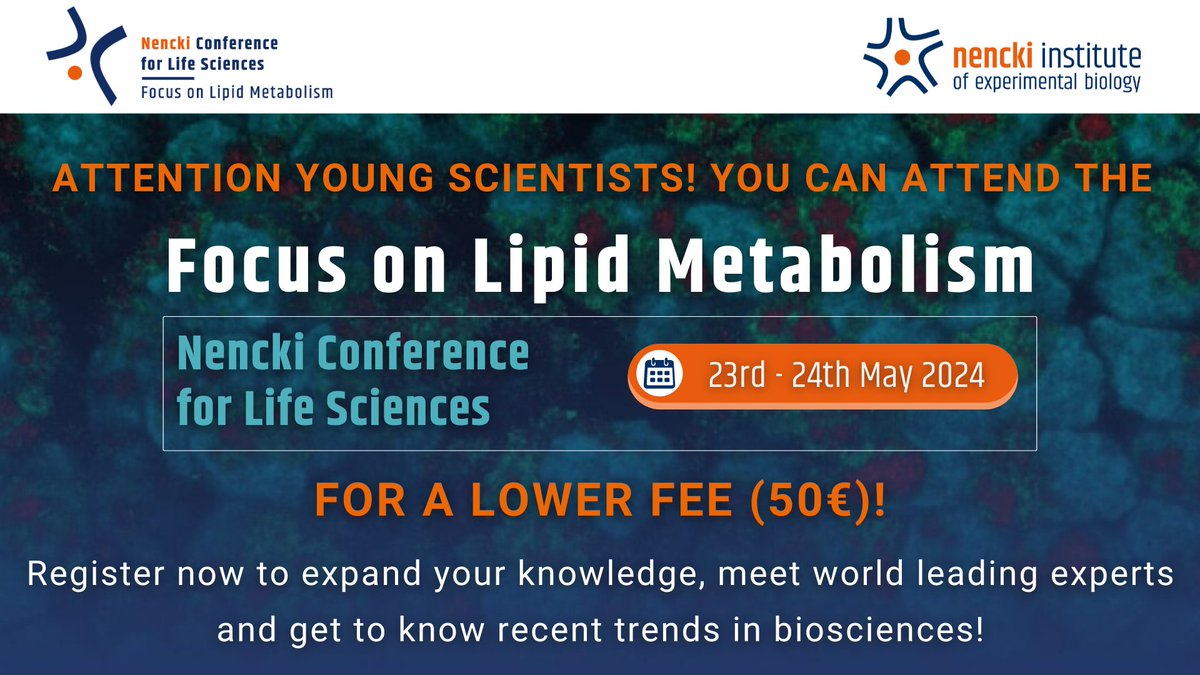 𝐀𝐫𝐞 𝐲𝐨𝐮 𝐚 𝐏𝐡𝐃 𝐬𝐭𝐮𝐝𝐞𝐧𝐭 looking to expand your knowledge, meet world leading experts and get to know recent trends in biosciences? 🤔🤩

We offer a 𝐥𝐨𝐰𝐞𝐫 𝐜𝐨𝐧𝐟𝐞𝐫𝐞𝐧𝐜𝐞 𝐟𝐞𝐞 (50€) to the 𝐲𝐨𝐮𝐧𝐠 𝐬𝐜𝐢𝐞𝐧𝐭𝐢𝐬𝐭- 𝐣𝐮𝐬𝐭 𝐥𝐢𝐤𝐞 𝐲𝐨𝐮❗