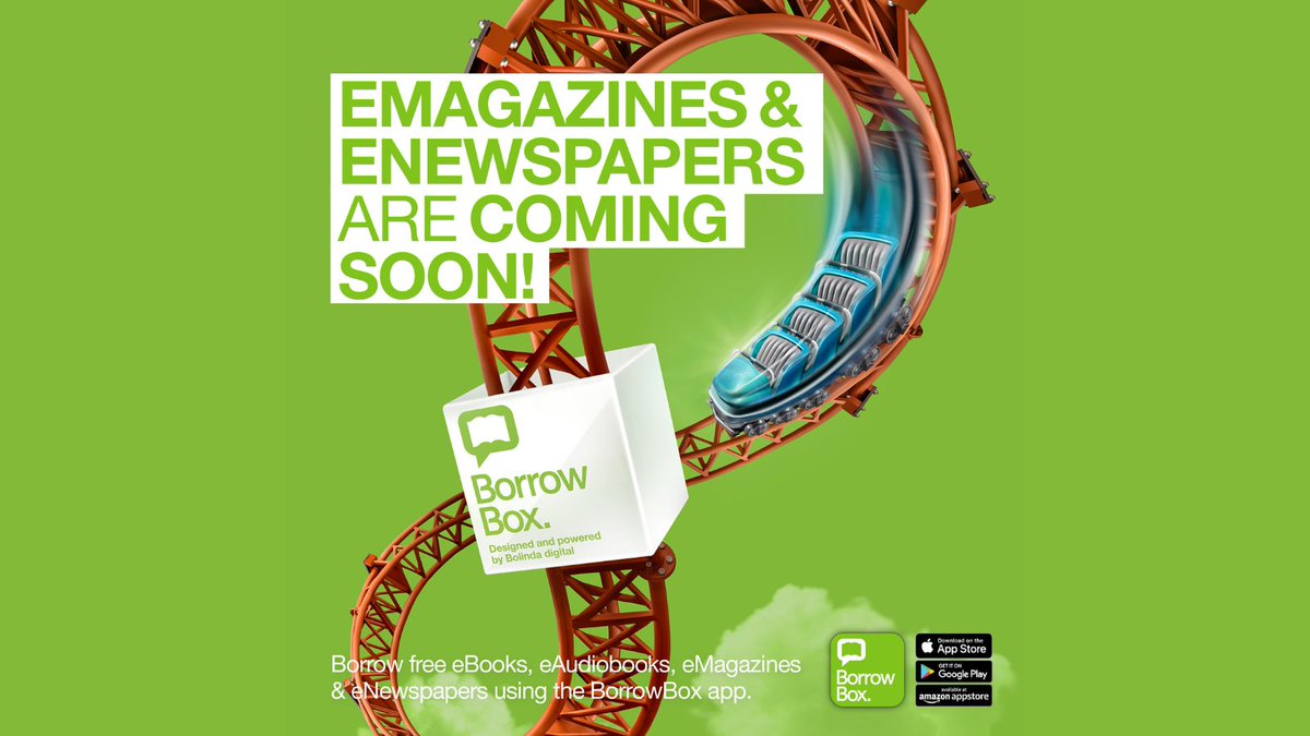 Do you love BorrowBox? 
Well, you’re about to love it even more! 

From May 1st you’ll also be able to get eMagazines and eNewspapers on there too, keep an eye out for the new ePress section. 

#BorrowBox #WexLibraries #Newspapers #Magazines #LibraryServices #BookLover