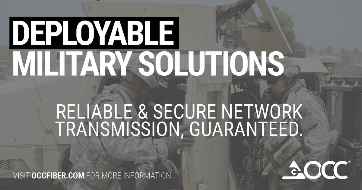 You need your communications to operate seamlessly in deployable military applications. You need OCC. 
hubs.li/Q02tjDJW0
#occsolutions #deployablesolutions #fiberopticcable #coppercable #assemblies #harshenvironment #militarysolutions #army #navy #marines #airforce