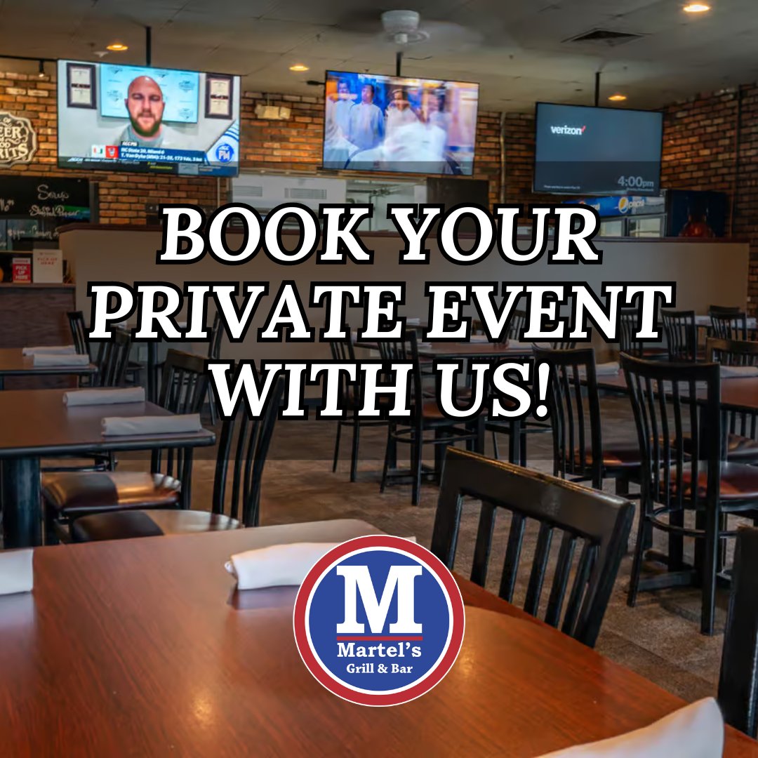 Your private event deserves the best. Book with Martel's and let us deliver an exceptional experience. 

Book now!
martelsgrill.com

#MartelsGrillAndBar #PrivateEvents