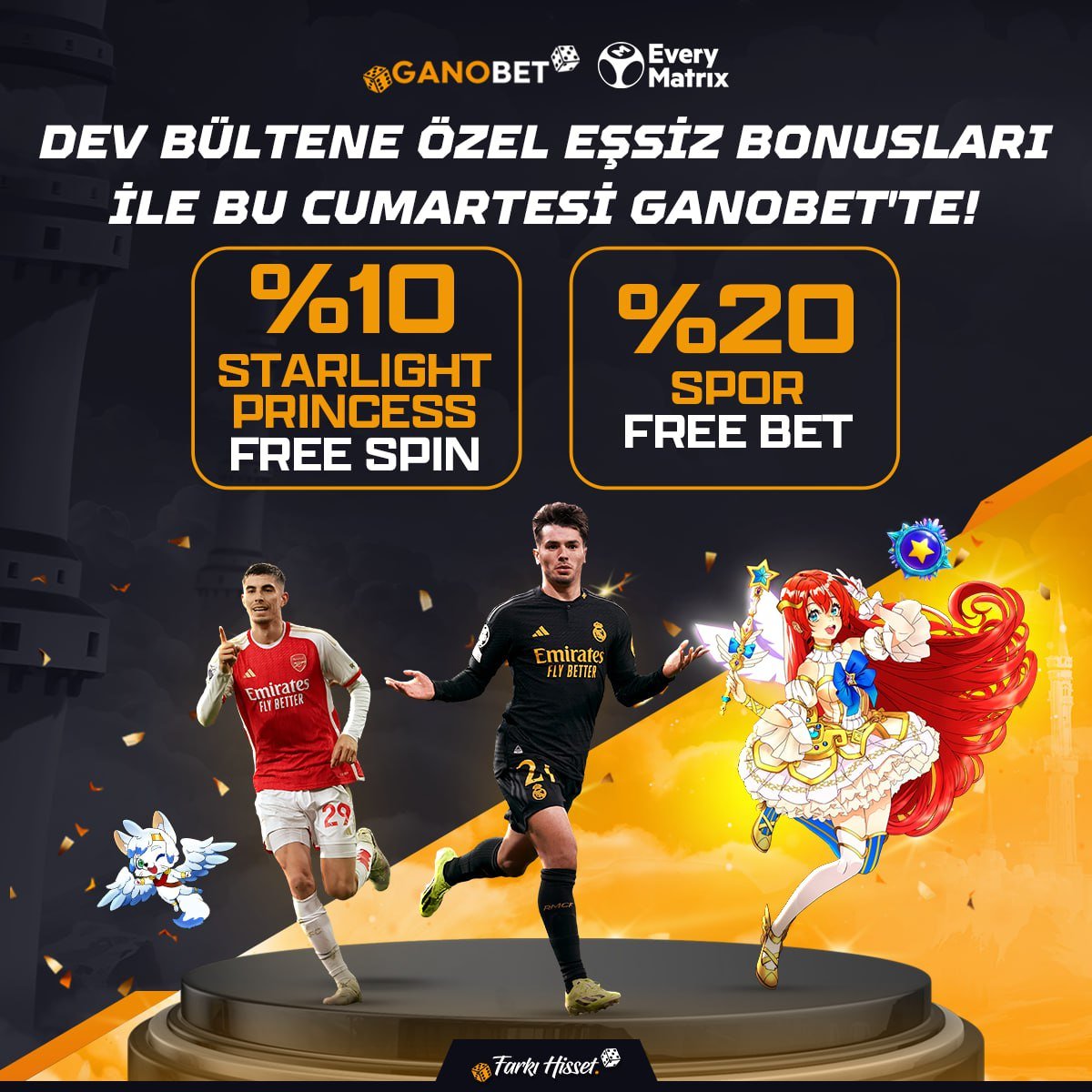 GANOBET DEV BÜLTENE ÖZEL EŞSİZ BONUSLAR İLE SİZLERLE! 🏆 27 Nisan Günü Oynanacak Major Lig Karşılaşmalarına Alacağınız Bahisler İçin; ✔️ %20 Free Bet ➕ Yatırımınızın %10’u kadar Pragmatic Play Starlight Princess Free Spin! ❓ Detaylar Promosyonlar Sayfasında!