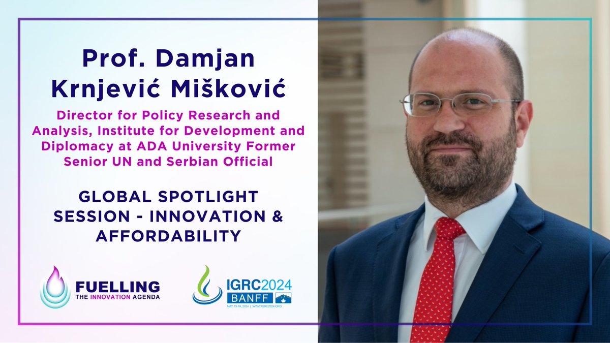 🌟 Welcome Prof. Damjan Krnjević Mišković to our lineup of speakers for #IGRC2024's Global Spotlight Session on Innovation & Affordability!

With over a decade of executive-level policymaking experience, Prof. Krnjević Mišković brings unique insights into the intersection of