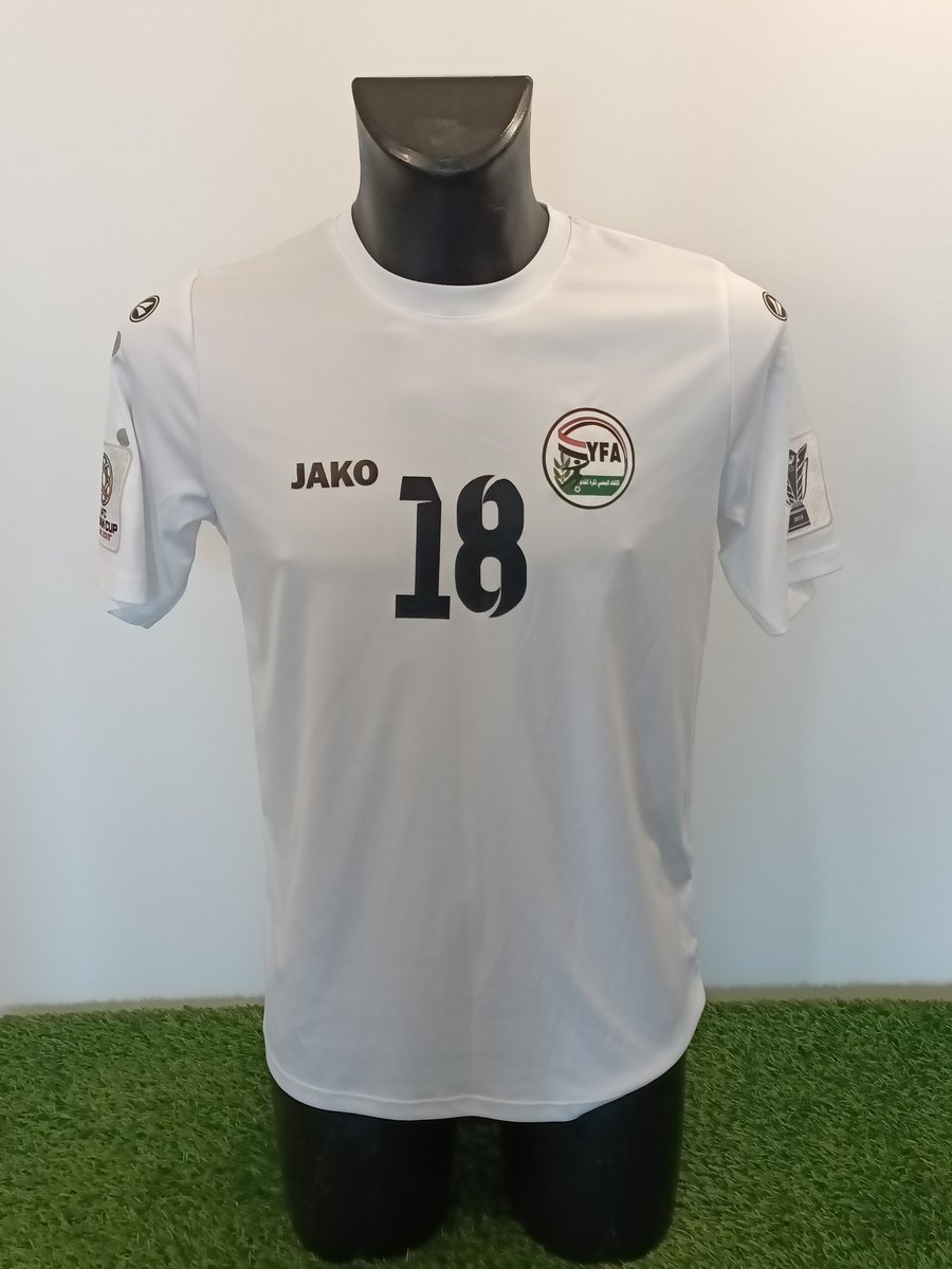 AC_of_Football's tweet photo. 🇾🇪 Yemen away shirt by Jako, match worn by Ahmed Abdullah Alos in Asian Cup 2019 vs Vietnam (January 2019). https://t.co/FD9AF6MFmB