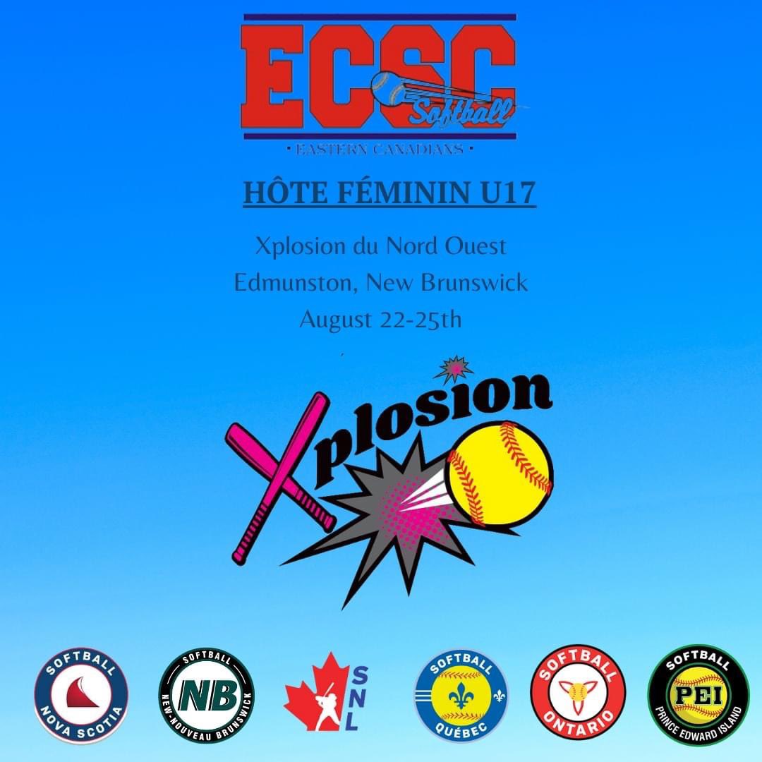 ECSCsoftball's tweet image. We are very excited to announce our U17 Female host! Thanks to @softballnb for stepping up to the plate!

Nous sommes très heureux d'annoncer notre hôte féminine U17 ! Merci à Softball Nouveau-Brunswick d'avoir pris le relais !