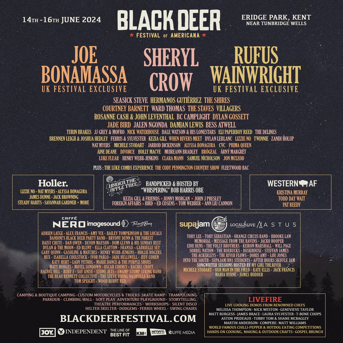 So here it is, and what a beautiful site to behold. Our full 2024 line-up! 🤠

Ft: @JoeBonamassa ★ @SherylCrow ★ @RufusWainwright ★ and an array of 100+ other fantastic artists making waves in the Country, Americana, Folk and Blues circuits!

Tickets: bit.ly/BD2024tickets