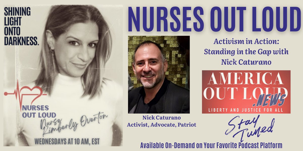 Be on the lookout for my next episode of Nurses Out Loud, with Activist, Advocate, and Patriot,@NickCaturano! He has been an incredible voice for the vax-injured community. You won't want to miss this discussion! #StayTuned #NursesOutLoud #NurseFreedomNetwork #StandingInTheGap…