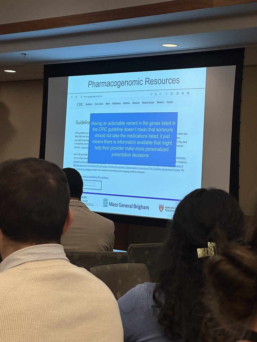 @ElizFiegCGC shares how pharmacogenomics impacts cancer care. An example of pharmacogenomics in oncology is BRCAm and PARPi. For more info on this- check out PAOLA-1 PFS and OS data where @myriadgenetics #mychoicecdx was utilized #cancergcconf