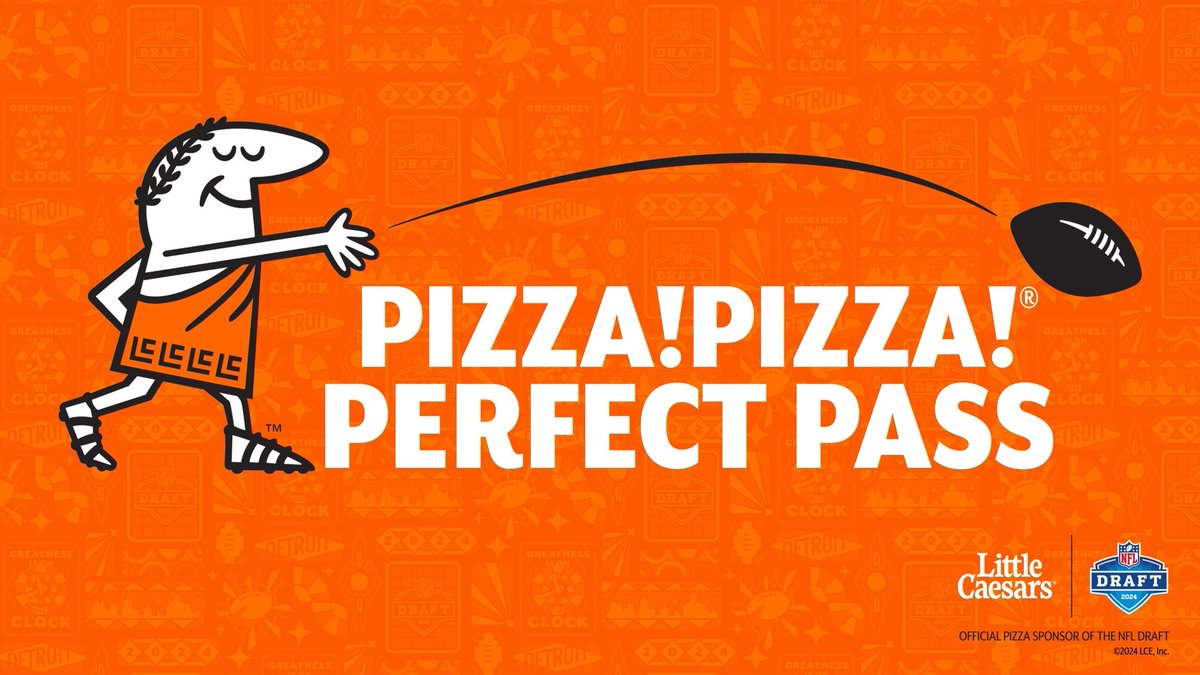 #NFL Fans - think you can pass like my QB1? Then let’s see it! Come out to the @LittleCaesars space at NFL Draft Experience today at 3pm. If you’ve got what it takes, the Pizza!Pizza!® Perfect Pass Challenge & a free slice of pizza are waiting! #NFLDraft #PizzaPizza🍕🏈