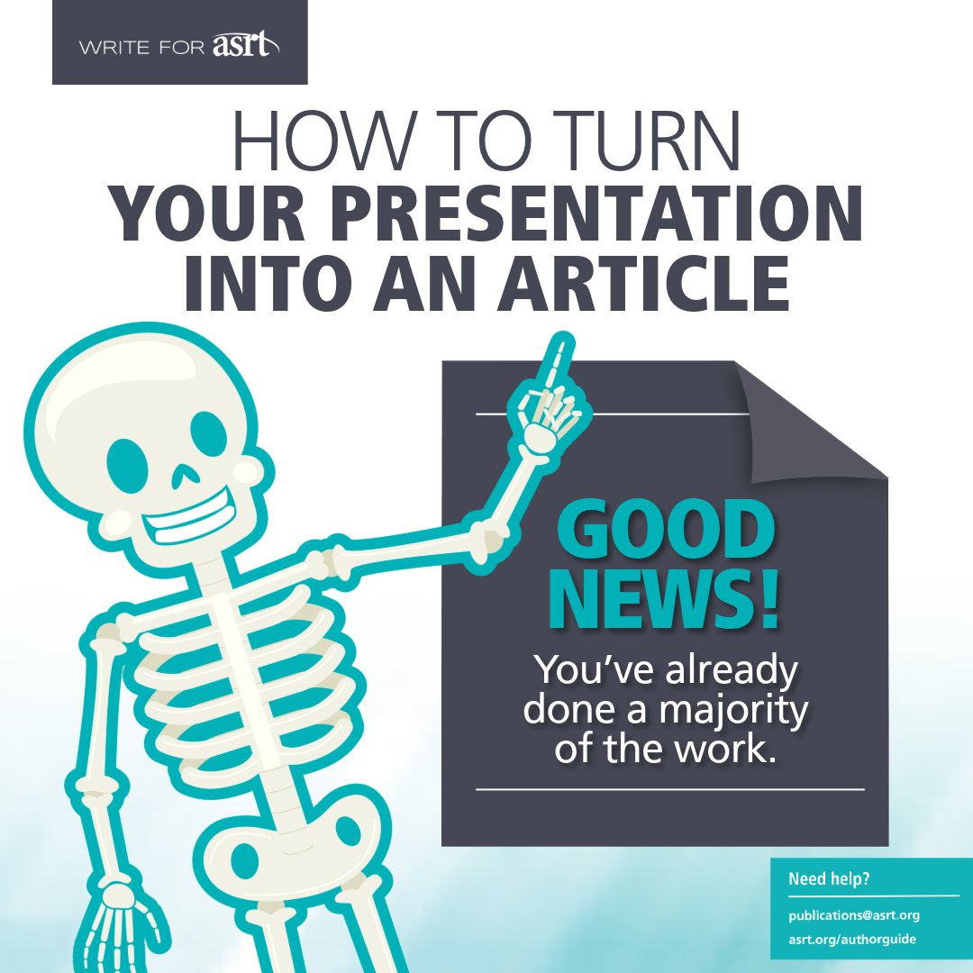 Presenting at your annual meeting? Good news! You’ve already done a majority of the work. Turning your presentation into an article is as easy as 1, 2, 3—submit. Learn more at bit.ly/3U3MGff and from our author guide at bit.ly/4aAynFH.