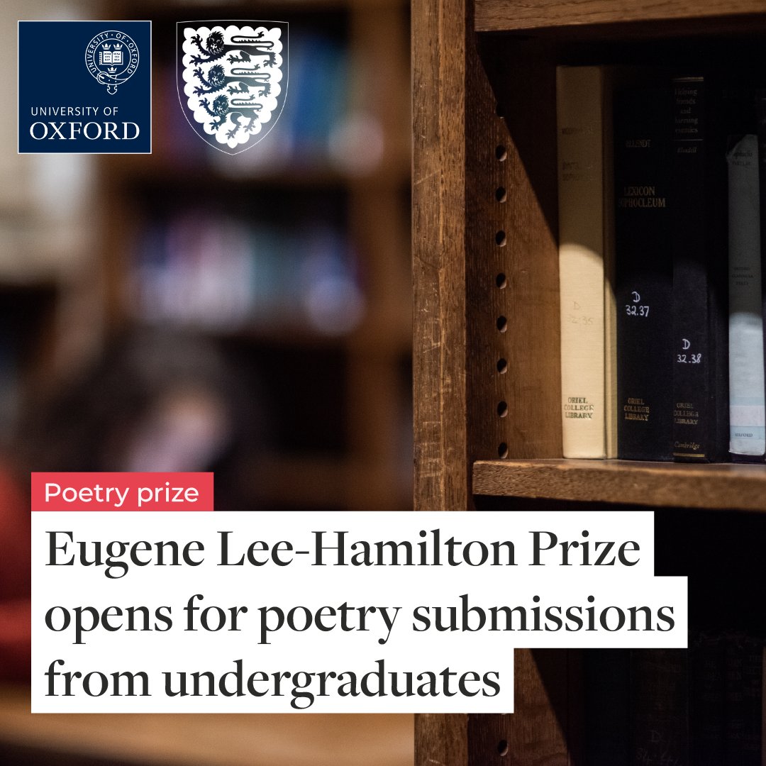 ✍ | All undergraduates are invited to submit a Sonnet in English on any topic, as part of @orieloxford's annual competition, with a £60 prize for the winning entry. 🤩 Learn more & details on how to enter ▶️ oriel.ox.ac.uk/eugene-lee-ham… ⏰ Entries close on Friday 24 May at Midday.