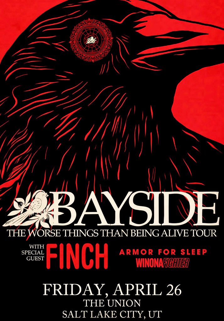 TONIGHT!!! 🤘 Don’t Miss Out Bayside with special guest Finch, Armor for Sleep & Winona Fighter Friday April 26 at The Union Event Center More info / tickets 👉 theunioneventcenter.com/upcomingevents… . . #AD #SaltLakeCity #SLC #Utah #SLCConcerts #Bayside @PostfontaineSLC @theunionec
