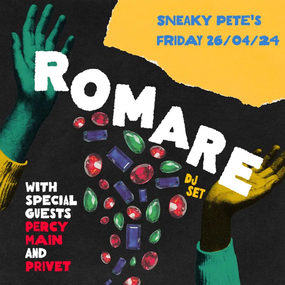 ROMARE TONIGHT! Limited tickets on the door. Longtime legends Percy Main and Privet on warmup 💎