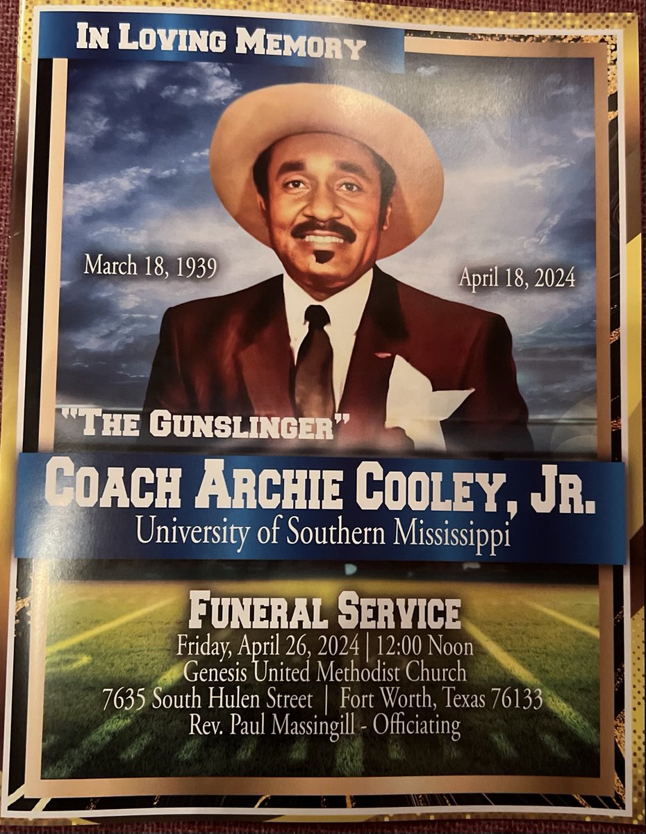 Today we honored a true legend! Forever in our hearts, Rest in peace Coach Archie “Gunslinger” Cooley Jr. Pictured: UAPB Director of Athletics, @UAPBLionsAD MVSU Director of Athletics, @HakimMcClellan