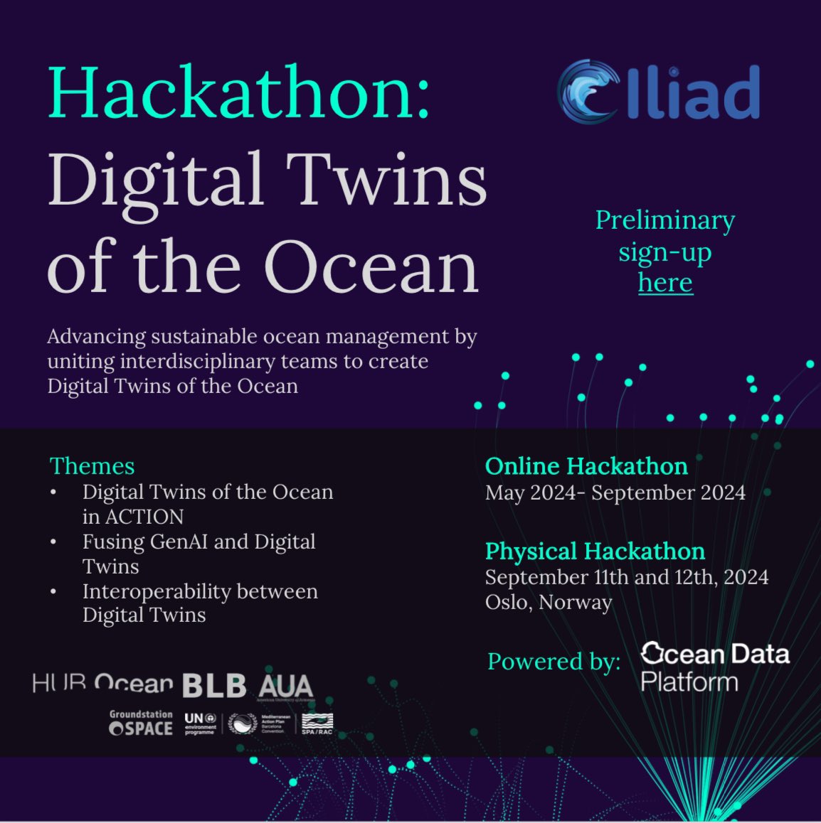 Do you love the ocean? Keen on co-designing new solutions using your social, technical, or business skills or interests? Make sure you do not miss this hybrid Hackathon opportunity and preregister 4 @ocean_twin #hackathon forms.office.com/pages/response…