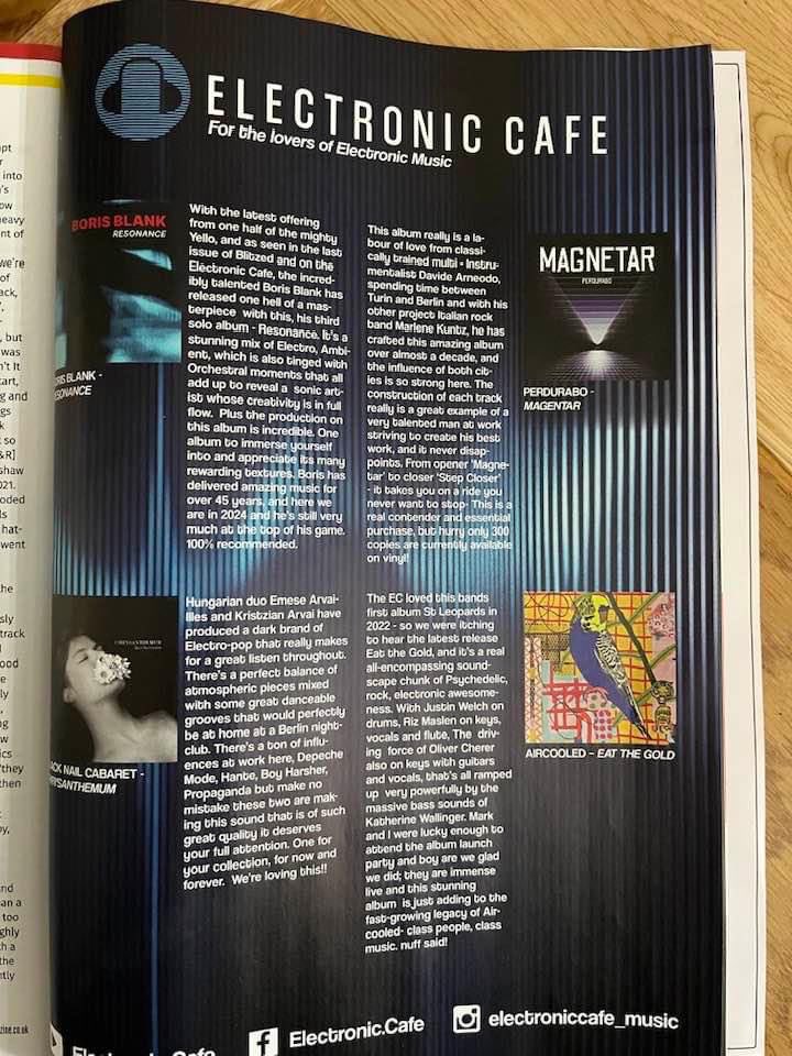 AircooledM's tweet image. Thanks to Electronic Café for this ace review of our Eat The Gold album in the current Blitzed Magazine
