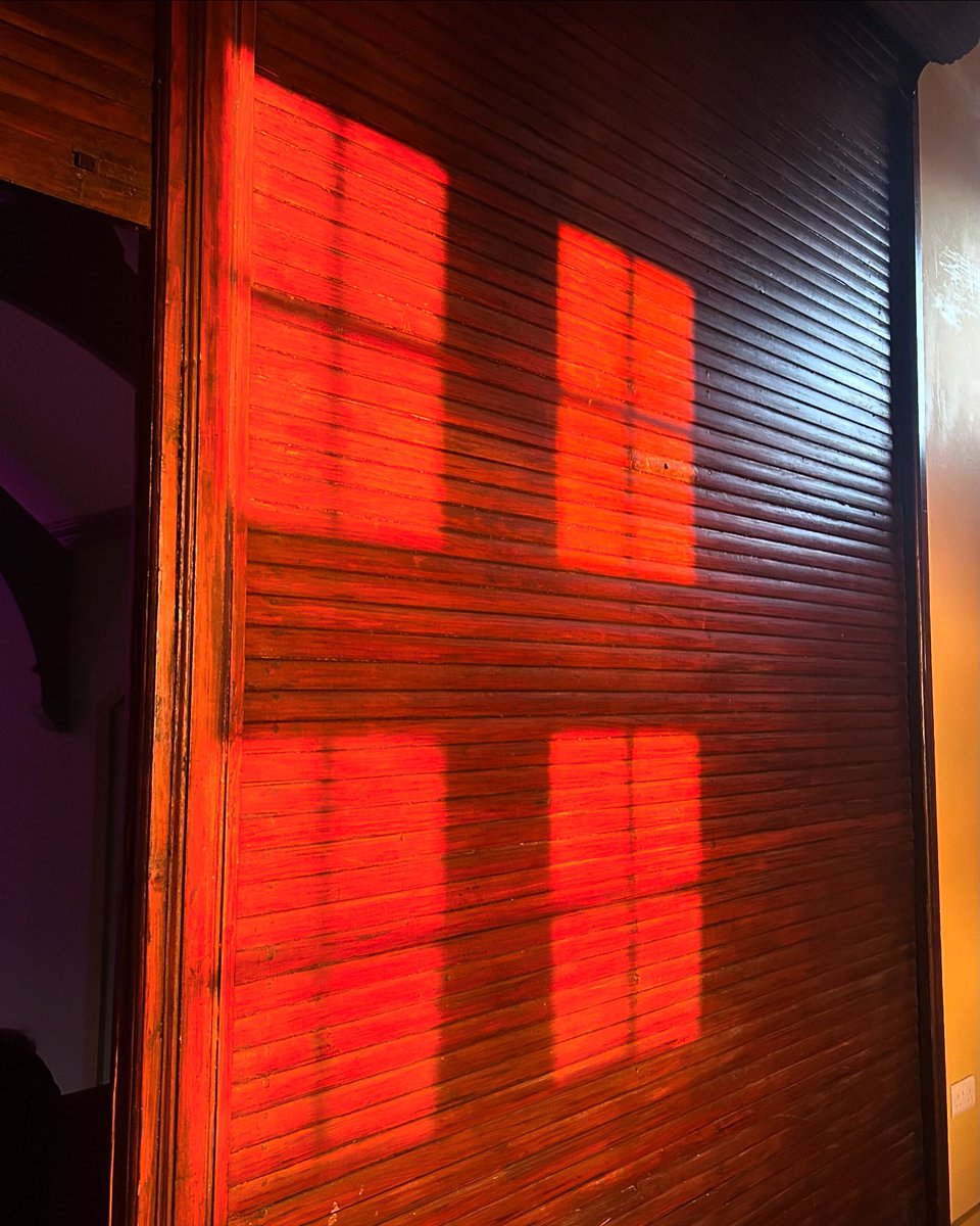 Golden hour… 🌅 Evening light on the shutters in our band room 🎸