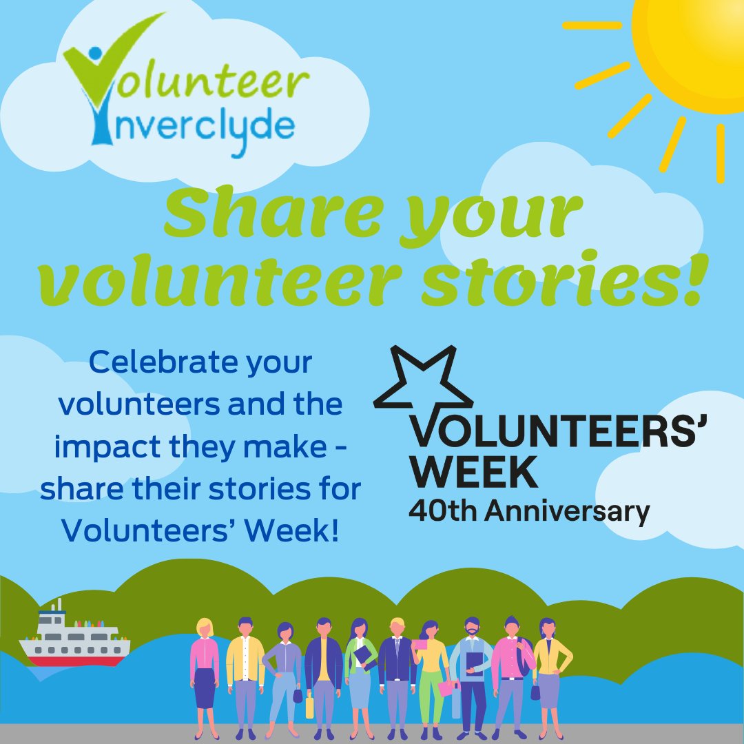 Does your organisation work with volunteers? Maybe your group is entirely volunteer run? We want to hear the stories of the successes and contribution of your volunteers as part of Inverclyde’s #VolunteersWeekScot celebrations! ✨ Share your story: forms.office.com/e/V3z9xy1U9X