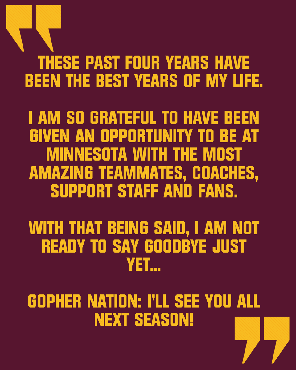 𝐌𝐲𝐚 𝐢𝐬 𝐁𝐚𝐜𝐤 〽️〽️ The 11-time All-American will be taking her fifth season as a Gopher in 2025! Gopher nation, are you ready for one more year?! #Team50 x #TogetherWeRise