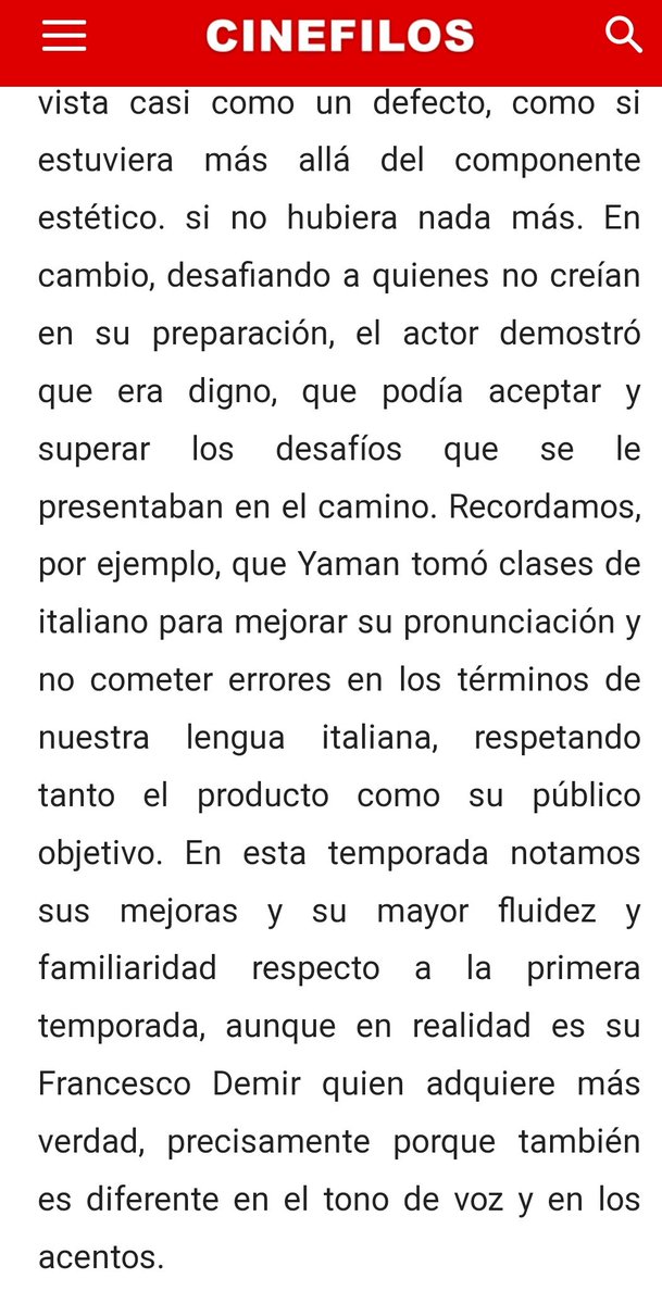 CINÉFILOS 
Artículo de la crítica italiana rendido ante CAN YAMAN Y DEMIR 
👏👏👏👏👏👏👏👏👏👏
#CanYaman
#FrancescoDemir
#ViolaComeIlMare2