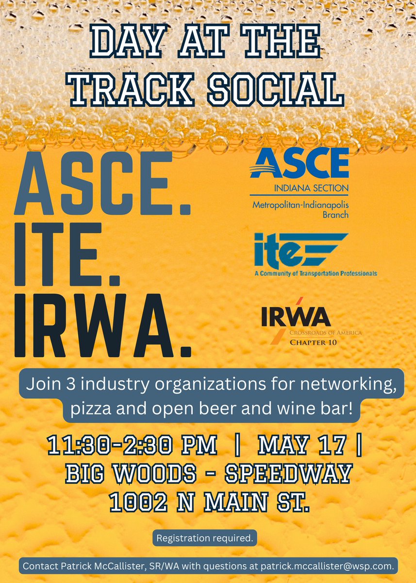 IRWAChapter10's tweet photo. Don't forget to sign up for the Day at the Track Social on May 17, 2024 from 11:30 AM to 2:30 PM at Big Woods Speedway. Pizza, beer and networking with great organizations! Register to attend on the Chapter 10 website.
https://t.co/1kVCapPTgL https://t.co/ju9enQuBmF