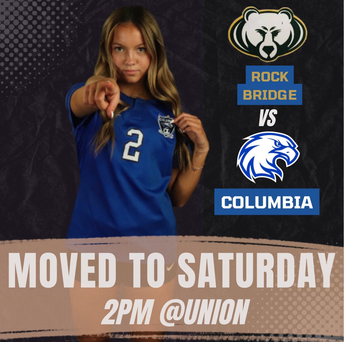 The battle of the Columbia’s is now on Saturday at 2pm because of weather in Union today. #Eagles