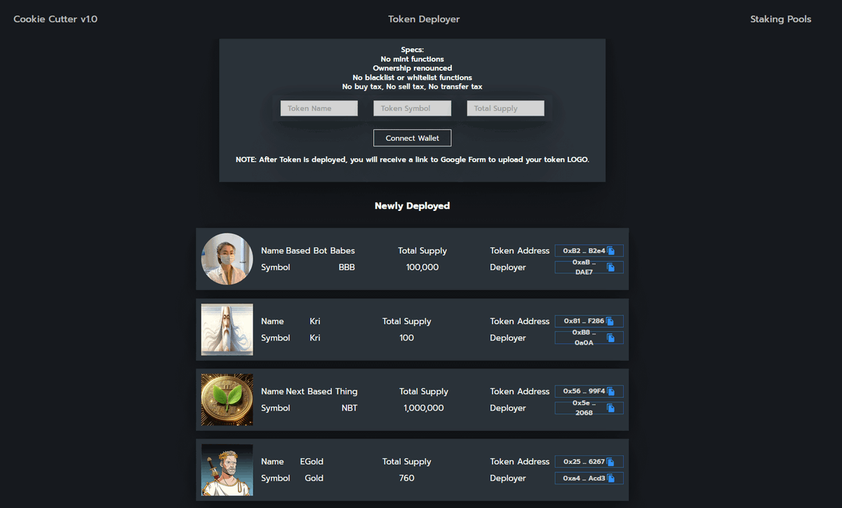 #3 @BasedFinance_io 

Features:
- Permissionless token launcher (no whitelist functions, no tax, ownership auto-renounced)
- 0.5% supply deployment fee
- 0.5% supply for native single-sided staking pool
- User chooses AMM the LP goes to and WHEN (not mcap based)
- LP locker