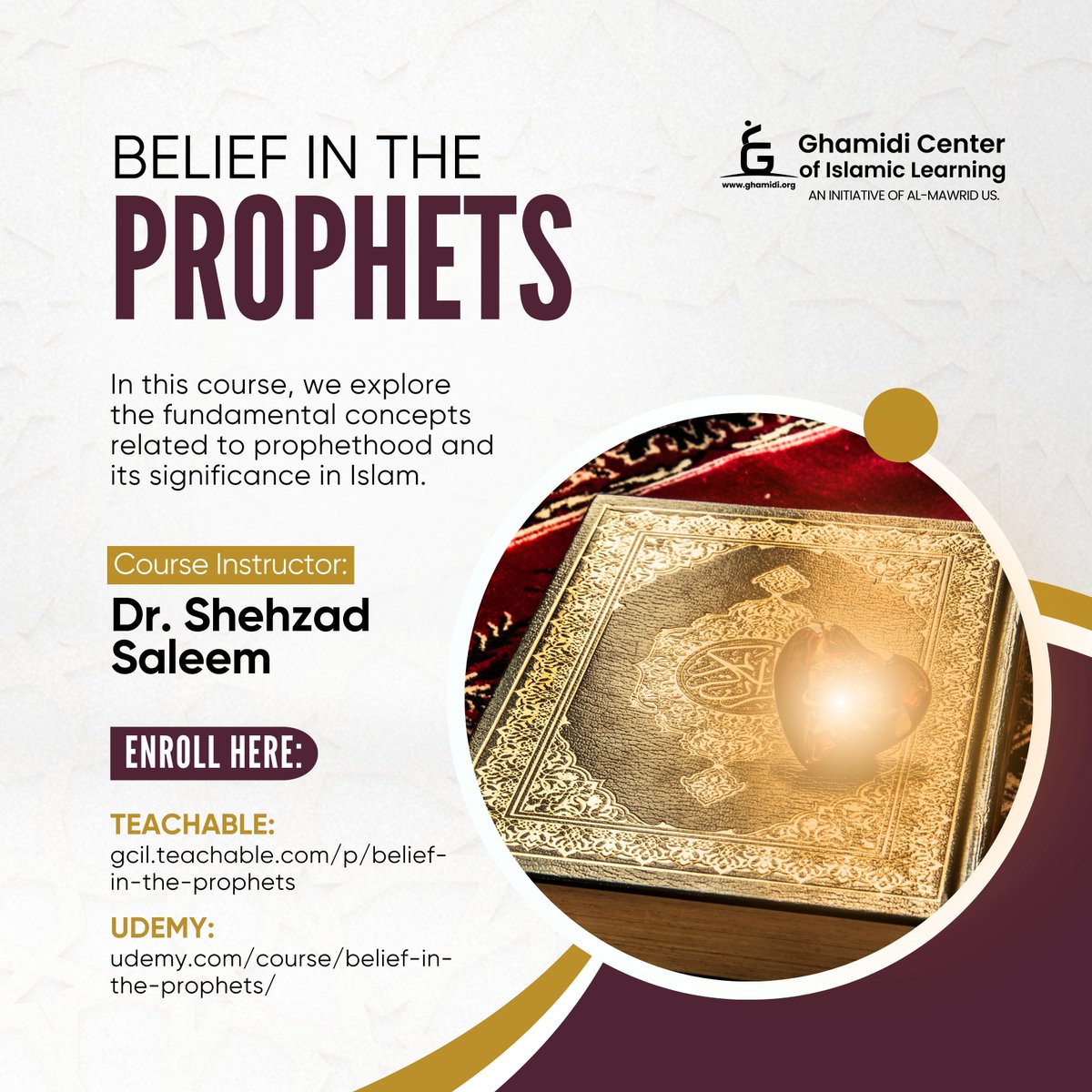Available now for just $5 on Teachable.  Enroll now to gain a deeper understanding of Belief in the Prophets through Teachable or Udemy: gcil.teachable.com/p/belief-in-th… udemy.com/course/belief-… 

#GCIL #AlMawridUS #teachable #educational #islamiceducation #coursesonline