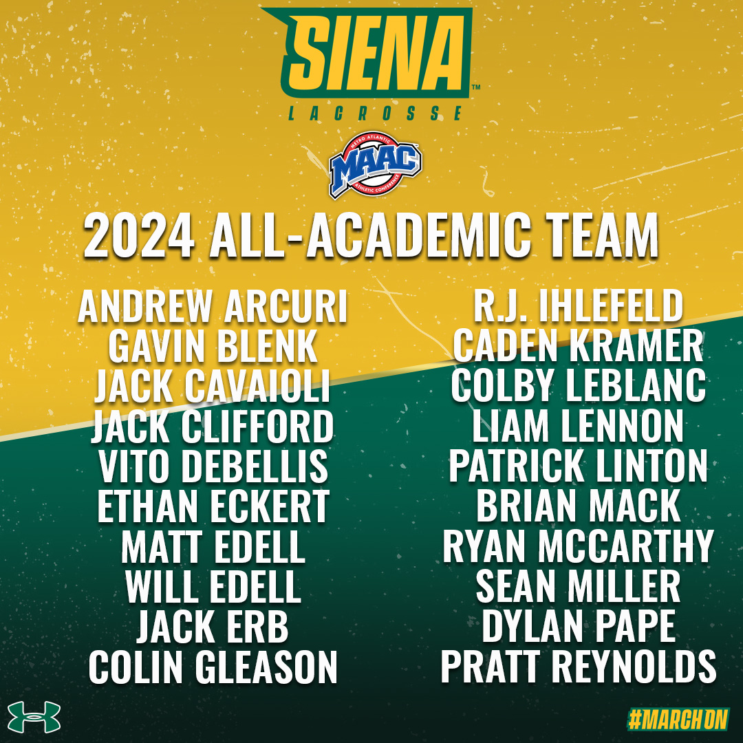 Siena Lacrosse (@sienalacrosse) on Twitter photo 🥍 📚 | Program-Record 2⃣0⃣ student-athletes from <a href="/SienaLacrosse/">Siena Lacrosse</a> named on <a href="/MAACSports/">#MAACSports</a> All-Academic Team
Congratulations on getting it done in the classroom!
👏 👏 👏
#MarchOn 🥍 📚 | Program-Record 2⃣0⃣ student-athletes from <a href="/SienaLacrosse/">Siena Lacrosse</a> named on <a href="/MAACSports/">#MAACSports</a> All-Academic Team
Congratulations on getting it done in the classroom!
👏 👏 👏
#MarchOn