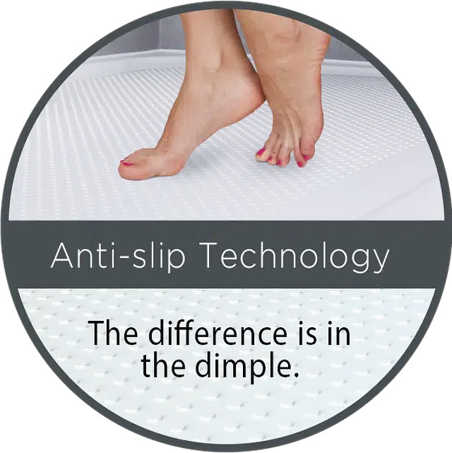 The difference really is in the dimple.

#SENSTEC anti-slip technology created a surface that’s not only safe to stand on but is comfortable, and extremely easy to keep clean.
.
.
.
#easyclean #homeimprovement #showering #safety #bathrooms