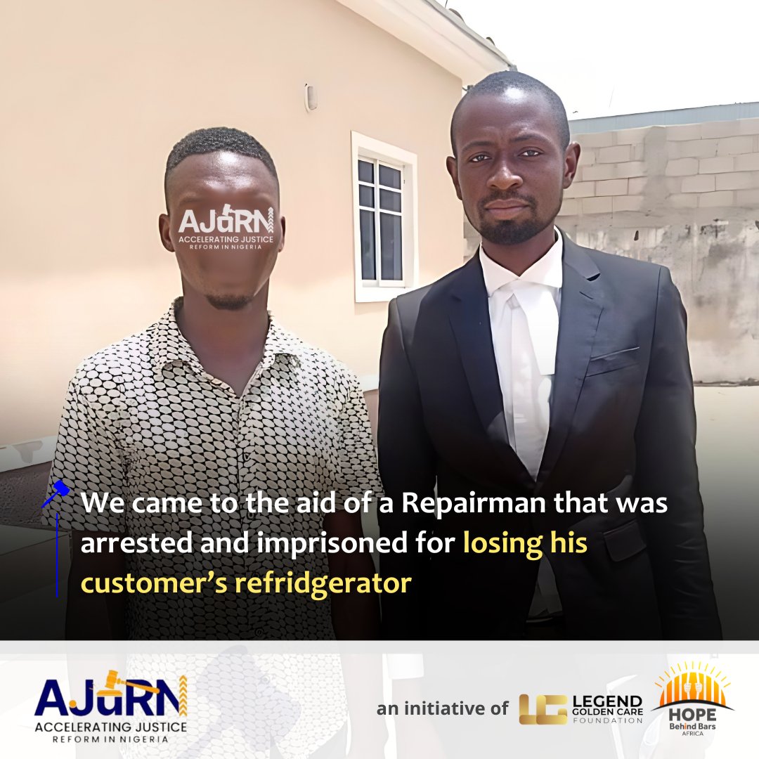 Recently, we took up the case of Daddy Zuka, a refrigerator repairman, who was imprisoned for the loss of his customer’s refrigerator. He was arrested and charged with breach of trust by his customer after the item was stolen from his shop... But following swift representation…